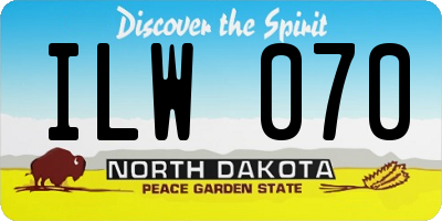 ND license plate ILW070