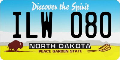 ND license plate ILW080