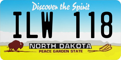ND license plate ILW118