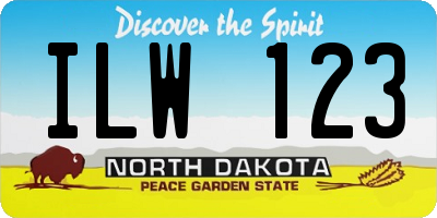 ND license plate ILW123