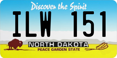ND license plate ILW151