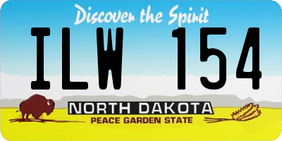ND license plate ILW154
