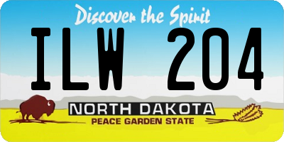 ND license plate ILW204
