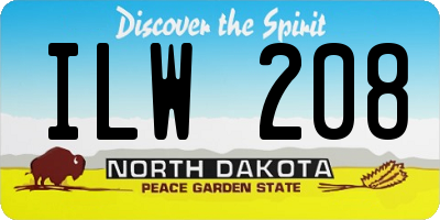 ND license plate ILW208