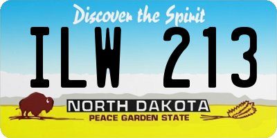 ND license plate ILW213