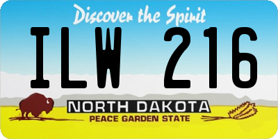 ND license plate ILW216