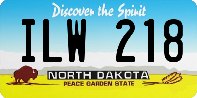 ND license plate ILW218