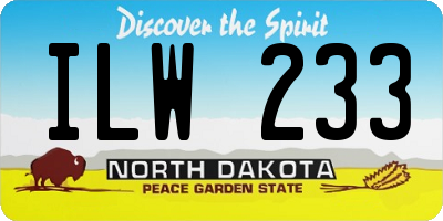 ND license plate ILW233