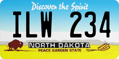 ND license plate ILW234