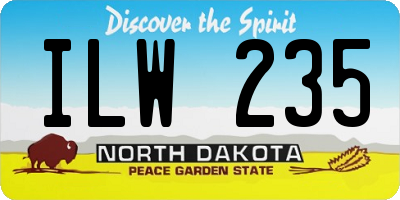 ND license plate ILW235