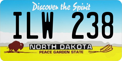 ND license plate ILW238