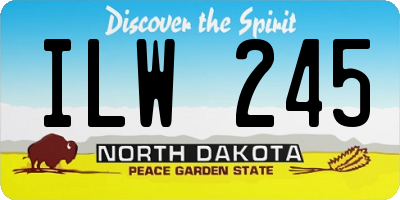 ND license plate ILW245