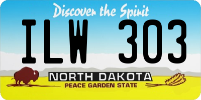 ND license plate ILW303
