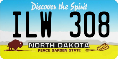 ND license plate ILW308