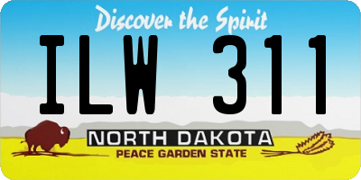 ND license plate ILW311