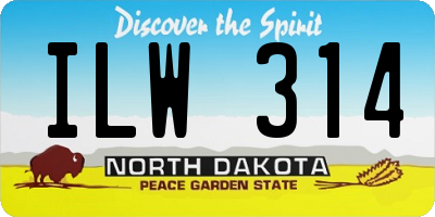 ND license plate ILW314