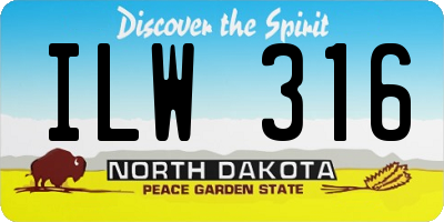 ND license plate ILW316