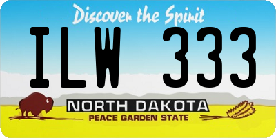 ND license plate ILW333