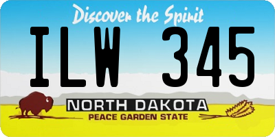 ND license plate ILW345