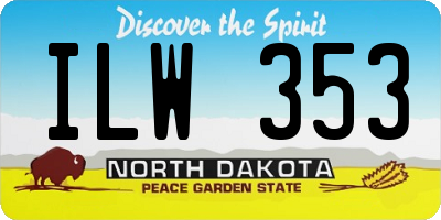 ND license plate ILW353