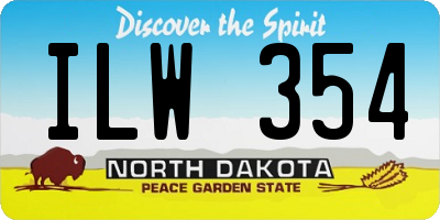 ND license plate ILW354