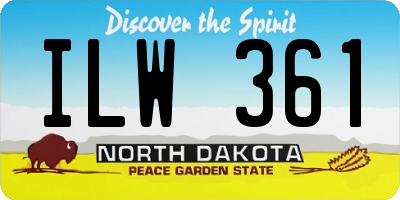 ND license plate ILW361