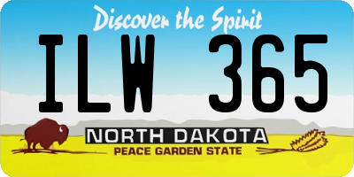 ND license plate ILW365