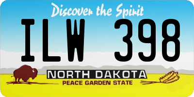 ND license plate ILW398