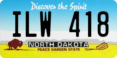 ND license plate ILW418