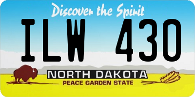 ND license plate ILW430