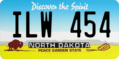 ND license plate ILW454