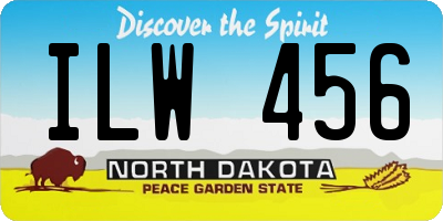 ND license plate ILW456