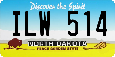 ND license plate ILW514