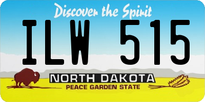 ND license plate ILW515