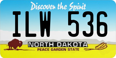 ND license plate ILW536