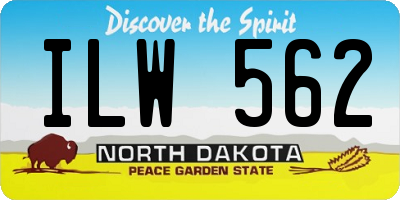 ND license plate ILW562
