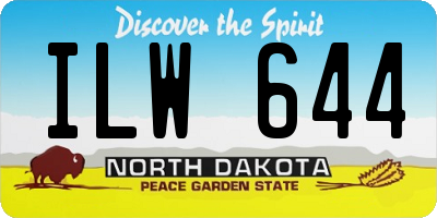 ND license plate ILW644