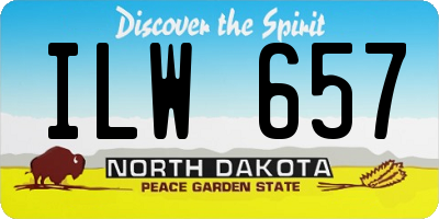 ND license plate ILW657