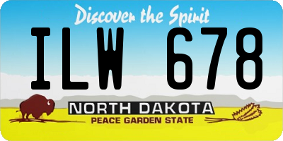 ND license plate ILW678