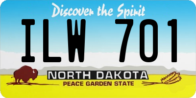 ND license plate ILW701