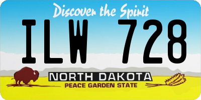 ND license plate ILW728