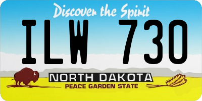 ND license plate ILW730
