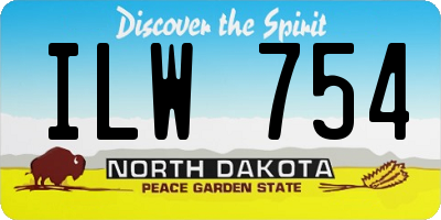 ND license plate ILW754