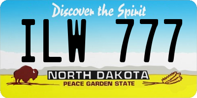ND license plate ILW777