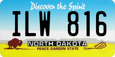 ND license plate ILW816