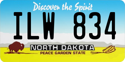 ND license plate ILW834