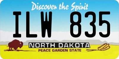 ND license plate ILW835