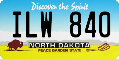ND license plate ILW840