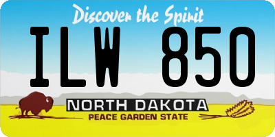 ND license plate ILW850