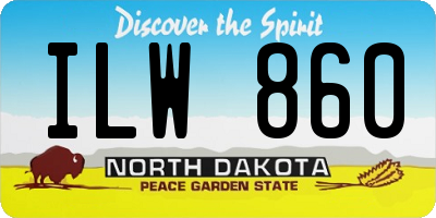 ND license plate ILW860